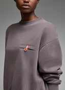 Sweatshirt Aki Anthracite Acid Wash Femme