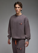 Sweatshirt Aki Anthracite Acid Wash Homme