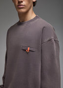 Sweatshirt Aki Anthracite Acid Wash Homme