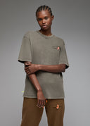 T-shirt Shiba Kaki (Acid  washed) Femme