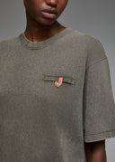 T-shirt Shiba Kaki (Acid  washed) Femme