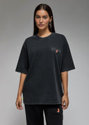 T-shirt Shiba Black (Acid washed) Femme