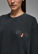 T-shirt Shiba Black (Acid washed) Femme