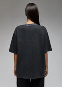 T-shirt Shiba Black (Acid washed) Femme