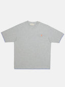 T-shirt Era gris chiné / rayures bleues Femme