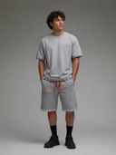 T-shirt Era gris chiné / rayures bleues Homme